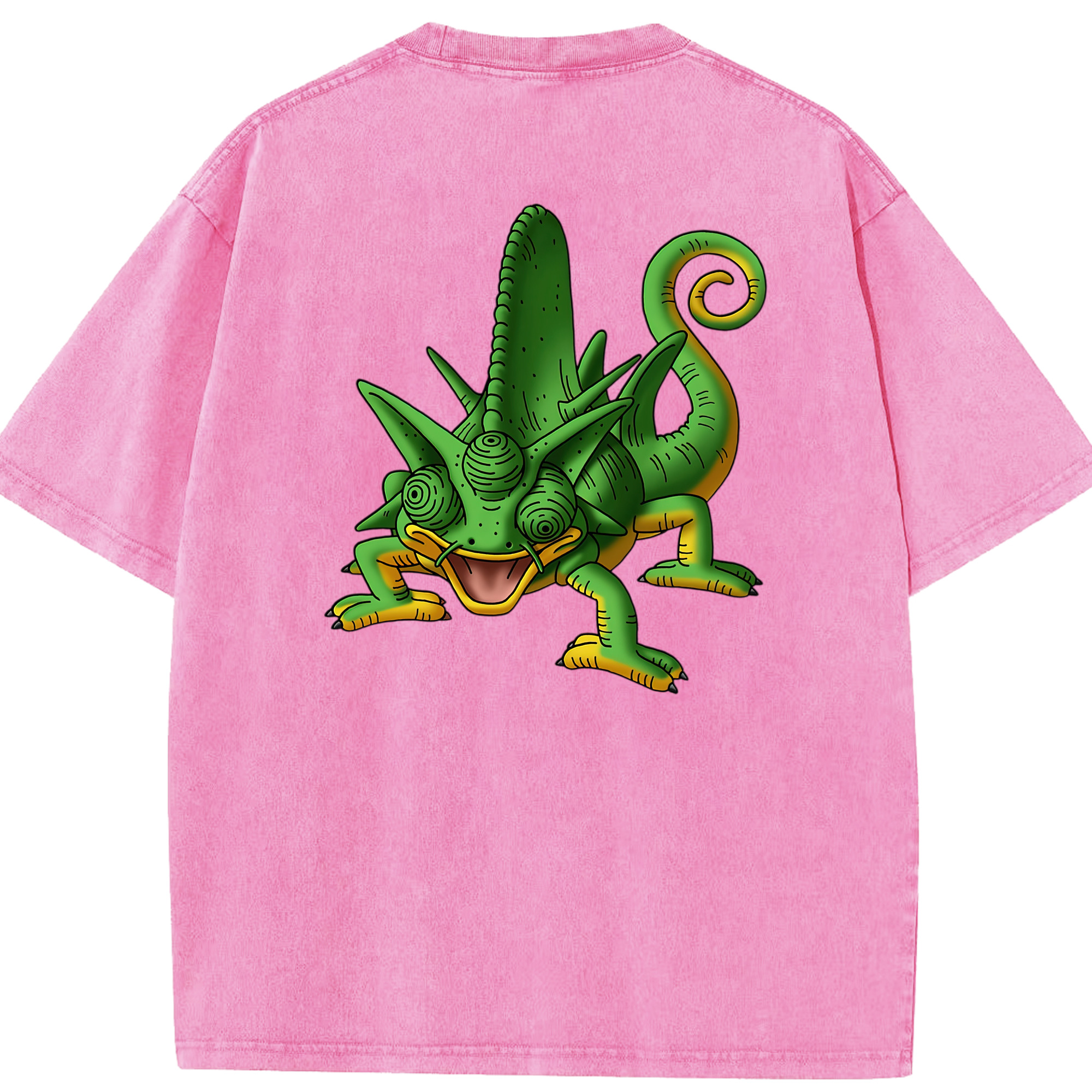 （画像用） ドラゴンクエスト Doragon Kuesuto Dragon Quest 綿100% ヴィンテージ風 半袖Tシャツ（背面プリント）